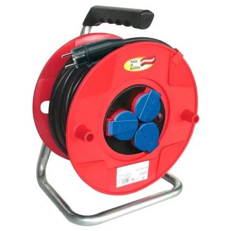   Brennenstuhl BAT ST 260 kábeldob 3 aljzat fedéllel 230V/16A, 25m, IP44 H05RR-F 3G1.5 fekete-kültéri, 1189258