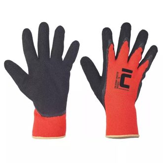   MV Cerva Palawan téli nylon latex mártott kesztyű, akasztófüles narancs-fekete 8, 0106002199080BN