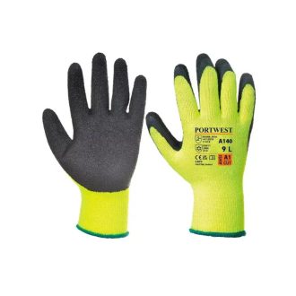   MV PW  téli nylon latex mártott kesztyű, sárga-fekete 7, A140-7