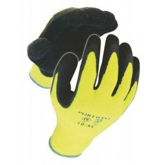   MV PW  téli nylon latex mártott kesztyű, sárga-fekete 8, A140-8