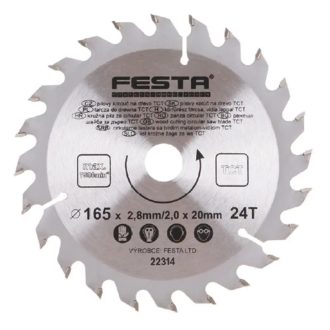   Lev Festa TCT körfűrész tárcsa, körfűrészlap 165x20/16mm, Z24, fához, Vídia lappal, 22314