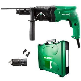   Hikoki fúró-vésőkalapács SDS-Plus 730W-1050/perc-2,7J-2,7kg 2 db cserélhető tokmánnyal, kofferben, DH24PMHWSZ