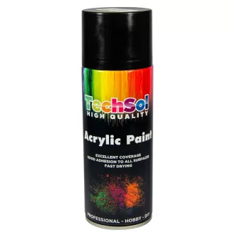   Tech Sol akril alapú festék spray 400ml fényes fekete RAL 9005, TS9005-F