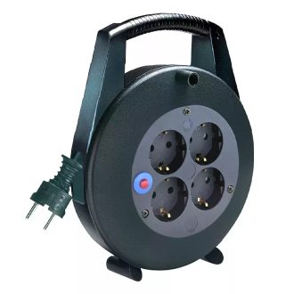   Brennenstuhl Vario Line Kábeldob 4 dugaszhelyes fekete 15m H05VV-F 3G1,5, 1094208