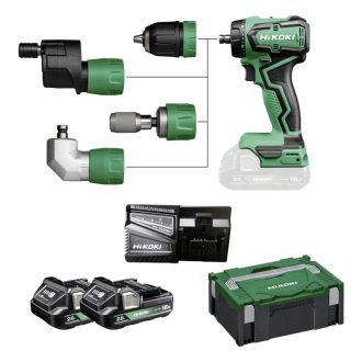   Hikoki akkus 18V fúró-csavarozó, 55Nm+ 2db 18V/2,0Ah akku+ töltő + ajándék 3db cserélhető fej +Hitbox, DS18DDQWRZ
