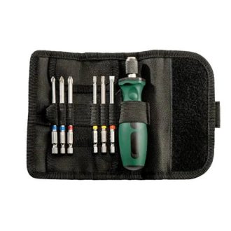   Metabo 7 db-os bit készlet + markolat + vászon bittartó / 1db PH 2; 1db PZ 1, 1db PZ 2; 1db T 20, 1db T 25; 1db SL 5,5, 626723000