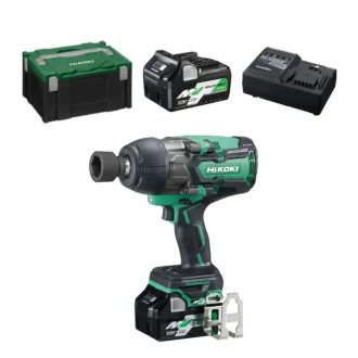   Hikoki akkus MultiVolt 36V ütvecsavarozó 1/2" szénkefementes, + 2 db BSL36A18 akku (36V/2,5Ah) és 1 db UC18YSL3 töltő, Hitboxban, WR36DGWRZ