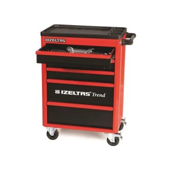   Izeltas TREND Széria  műhely kocsi teljes, 5 fiók, 93 db, piros, 8244 00 5096