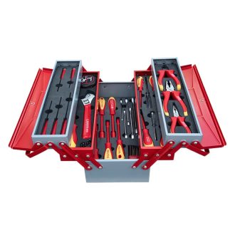   Izeltas szerszámos láda, villanyszerelőknek, 5 rekeszes, 45 db, 8420 00 5046