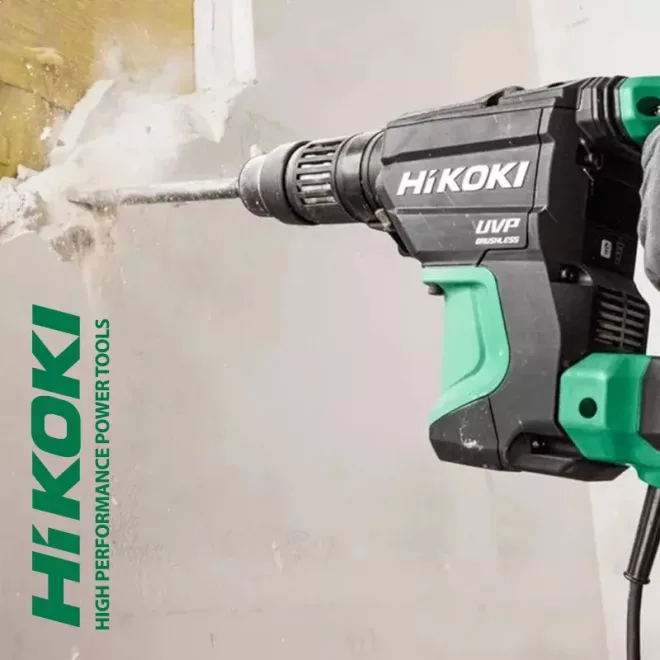 Hikoki fúró-vésőkalapács SDS-Max 1150W, ford. szabályzós; ütésszám:1.430 - 2.850/perc 2-11J 7,5kg, DH40MEY2WSZ