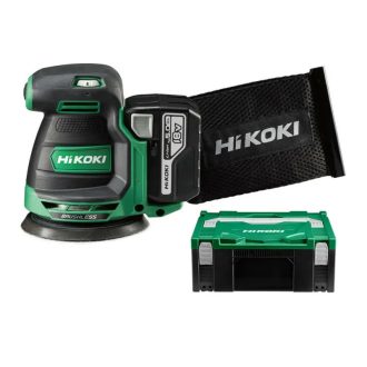   Hikoki akkus 18V, szénkefementes rezgőcsiszoló 7000-11000/perc 1,8kg,  +2db 5Ah akku +töltő +Hitbox, SV1813DAWPZ