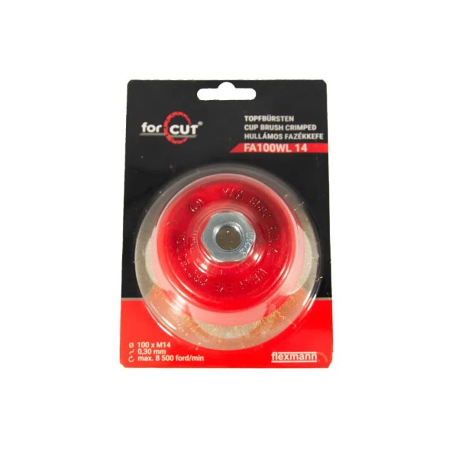 Flexmann For Cut fazékkefe 100mmxM14- 0,3 hullámos réz bevonatú, FA100WL14