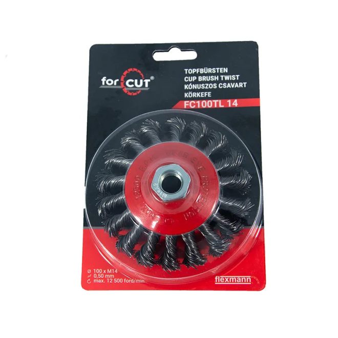 Flexmann For Cut kúpos körkefe 100mmxM14- 0,5 csavart, edzett, FC100TL14