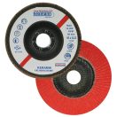 Flexmann lamellás csiszolókorong 125x22,2mm, K60, 100% kerámia, kúpos, fém-inox, VE-3012