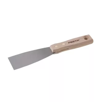   Lev kaparó spatula roszdamentes acél fej 100mm, fa nyéllel 500mm , 32174
