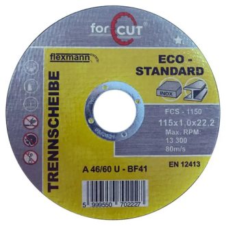   Flexmann For Cut Standard vágókorong 115x1,0x22,2mm, BF41, fém-inox, FCS-1150