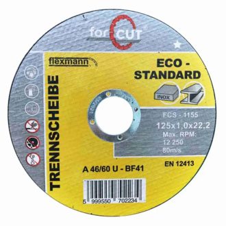  Flexmann For Cut Standard vágókorong 125x1,0x22,2mm, BF41, fém-inox, FCS-1155