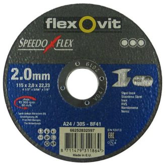   Flexovit Speedoflex vágókorong 115x2,0x22,2mm, A 24/30 S-BF41, fém-inox, 66252832597