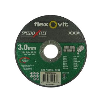   Flexovit Speedoflex vágókorong 115x3,0x22,2mm, C 24/30RS BF41, kő, 66252920204