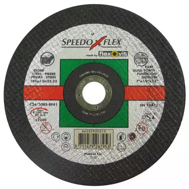 Flexovit Speedoflex vágókorong 115x3,0x22,2mm, C 24/30RS BF41, kő, 66252920204