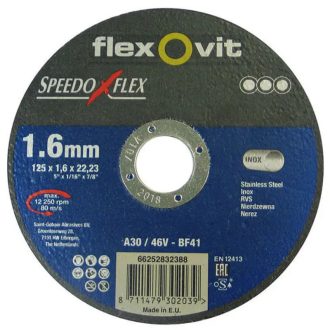   Flexovit Speedoflex vágókorong 125x1,6x22,2mm, A 30/46 V-BF41, fém-inox, 66252832388