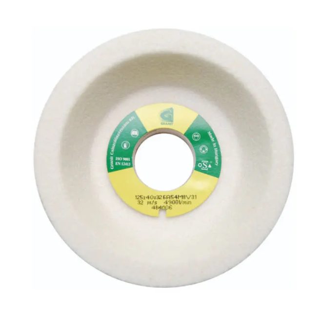 Gr kerámia kötésű fazékkorong 100x40x20mm 6A60K fehér, kúpos, 10040