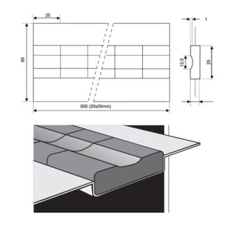   Esab kerámia alátét PZ 1500/73- 56db/doboz ívelt, 12,5x1,0x25x7,0/500 (20x25)mm, 2150073000