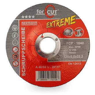   Flexmann For Cut Profi Extreme tisztítókorong 125x6,0x22,2mm, BF27, fém-inox, FCP-1040