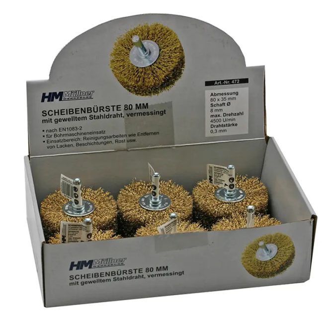 HM Müllner csapos körkefe, 80mm- 8- 0,3mm hullámos, rézbevonatú, 472