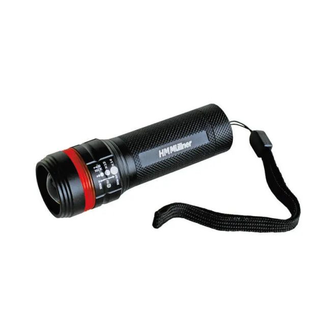 HM Müllner LED zseblámpa, 3W Zoom funkcióval 100x33mm, 3db AAA elemmel, 1554