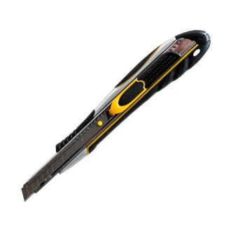   HM Müllner tapétavágó, törhető pengés kés 9mm, fém markolat, penge fémvezetője reteszelőszánnal és biztonsági tolózárral, 126A