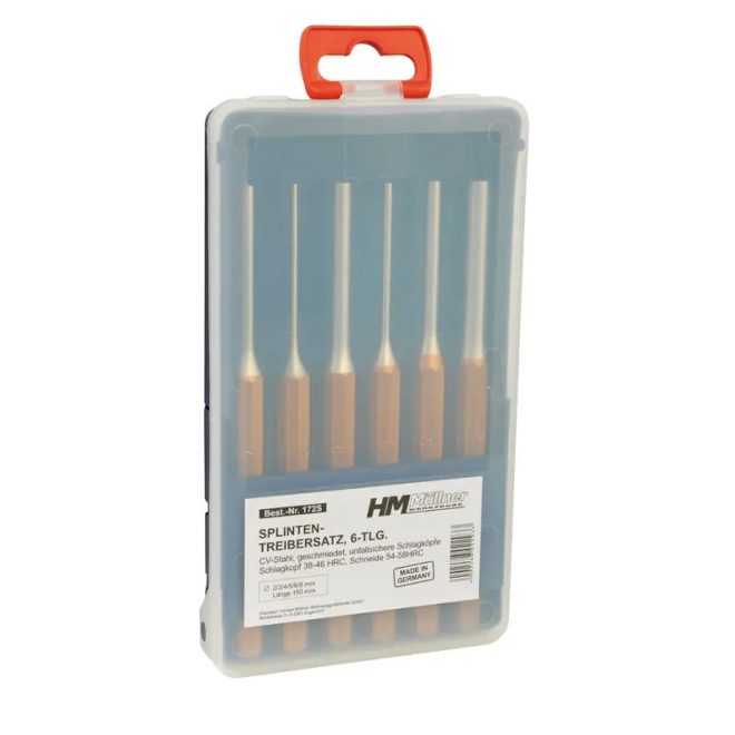 HM Müllner csapszegkiütő készlet, műanyag kihajtható bliszteres dobozban 6 részes, 172S