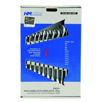   HM Müllner csillag-villáskulcs készlet 12 részes, 6-22mm, Profi, 222-12PK