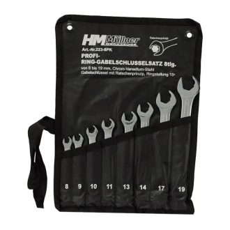   HM Müllner belső racsnis csillag-villáskulcs készlet 8 részes, 8- 19mm, Profi, 223-8PK