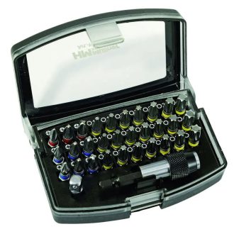   HM Müllner bitkészlet 32 részes PZ/PH/TX, adapter 1/4" hatszög és 1/4" négyzet, 60 mm-es bittartó gyorsváltó tokmánnyal, 3032T