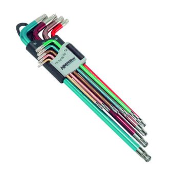   HM Müllner Torx imbuszkulcs, torxkulcs készlet 9 részes, TX10- TX50, hosszú, 420CV