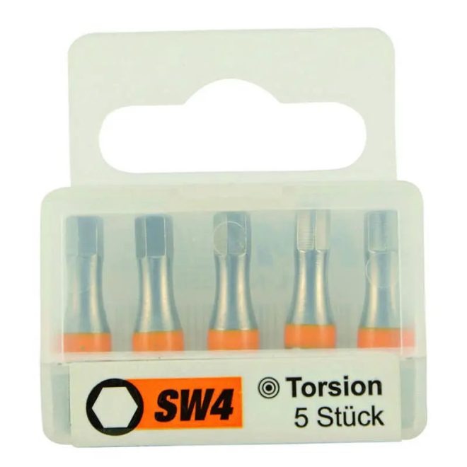 HM Müllner Torsion bitfej 1/4", 25mm, SW5, színkódos, S2 acél, 45000 típusú, bliszteres, 45505 BIT