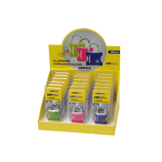 HM Müllner lakat 3 kulccsal, 2x retesz 20mm-12,0x3,0mm, alumínium, sárgaréz, edzett acél, bliszteres, 500-20SB