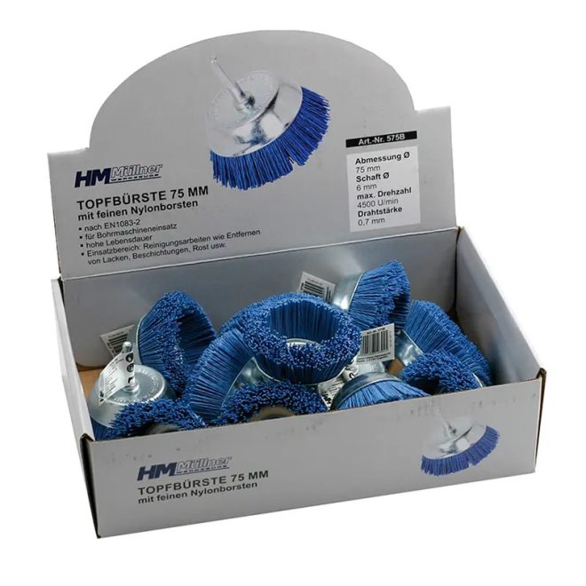 HM Müllner csapos fazékkefe, nylon, finom, 75mm, 575B