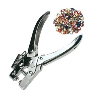   HM Müllner lyukasztó fogó, szegecselő fogó 100db 4mm-es fém fűzőkarikával, 7T31