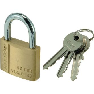   HM Müllner lakat, függőlakat, 3 kulccsal 40mm-23,0x6,0mm, sárgaréz, edzett acél, különálló, 80-40