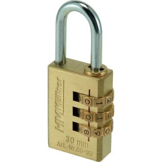   HM Müllner lakat számzáras 30mm-26,5x5,0mm, sárgaréz, bliszteres, 86-30SB
