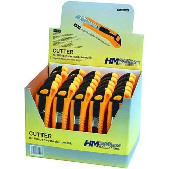   HM Müllner tapétavágó, törhető pengés kés 18mm, műanyag ház, 3 pengés, Automatik, 89A