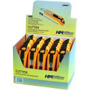 HM Müllner tapétavágó, törhető pengés kés 18mm, műanyag ház, 3 pengés, Automatik, 89A