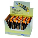 HM Müllner tapétavágó, törhető pengés kés 18mm, műanyag ház, penge fémvezetője reteszelő tolózárral, fém pengével a fogantyú végén, 92A