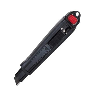   HM Müllner tapétavágó, törhető fekete pengés kés 18mm, műanyag ház, penge rögzítő kerékkel, 94A