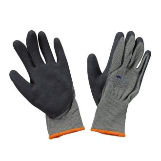   HM Müllner MV szerelőkesztyű, szürke PA/pamut fekete habosított latex tenyér 10, AH-10LG