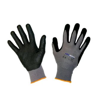   HM Müllner MV szerelőkesztyű csomózott, szürke nylon fekete habosított nitril tenyér 11, AH-11PN