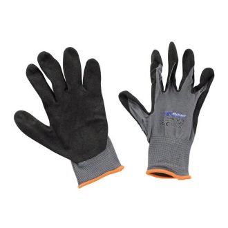   HM Müllner MV szerelőkesztyű, szürke nylon fekete habosított nitril tenyér 9, AH-9NG