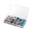 HM Müllner autóbiztosíték készlet 147db/szortiment doboz (13 méret, 5 típus, 2-70 Amper), BOX-AS147